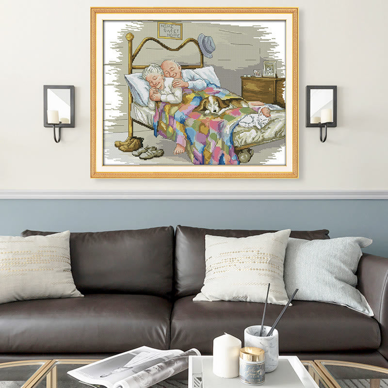 Cross Stitch Kit -  Loving And Happy Couple | Nice Housewarming Gifts - image 1