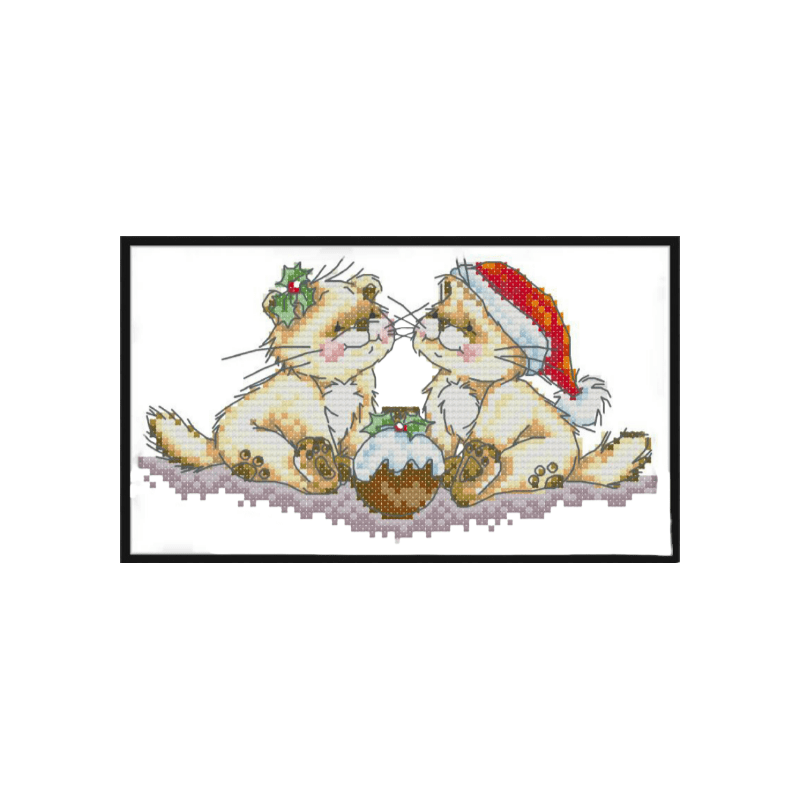 Cross Stitch Kit - Christmas Kitten | Adorable Christmas Gifts - Christmas Kitten - image 0