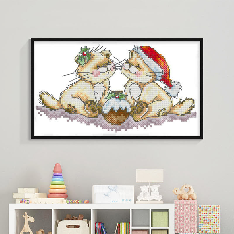 Cross Stitch Kit - Christmas Kitten | Adorable Christmas Gifts - image 3