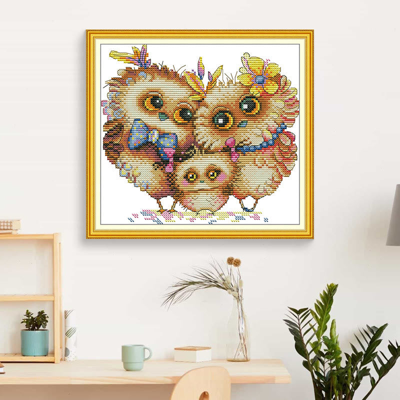 Cross Stitch Kit - Happy Bird Family | Animal Needle Artwork  - image 3
