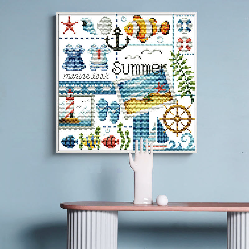 Cross Stitch Kit - Four Seasons | Diy Stitch Craft - Summer - image 2