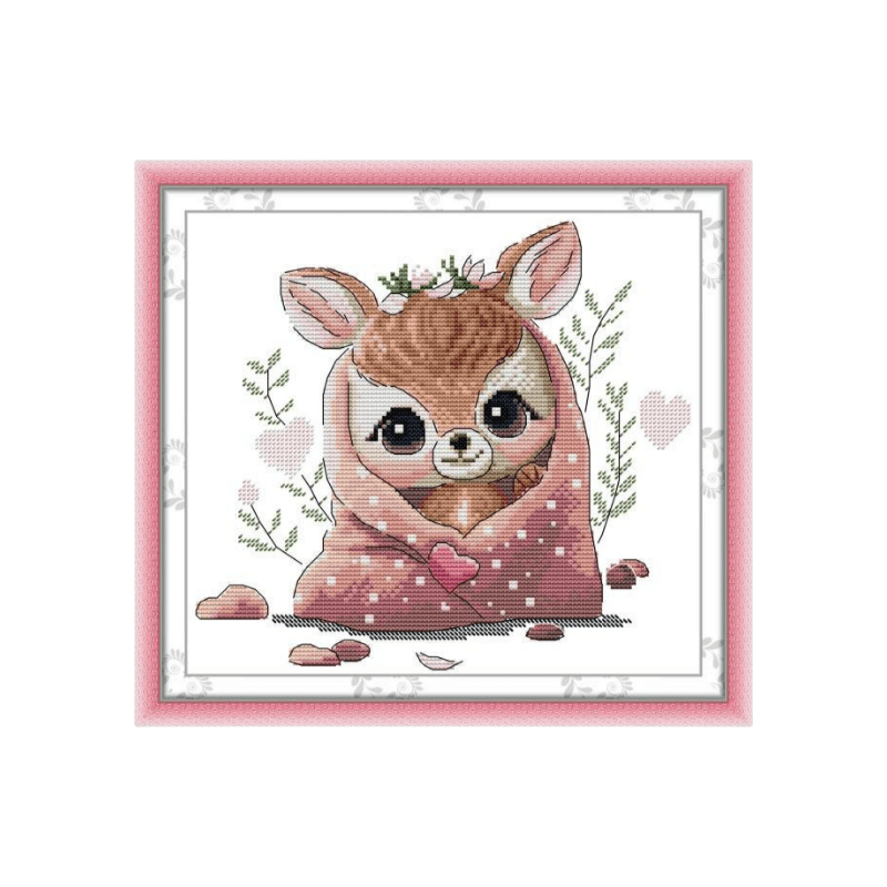 Cross Stitch Kit - Cute Deer | Perfect Handicraft For Friends - Cute Deer - image 0