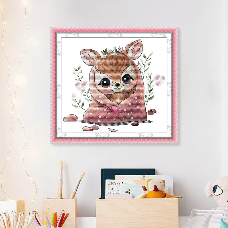 Cross Stitch Kit - Cute Deer | Perfect Handicraft For Friends - image 1