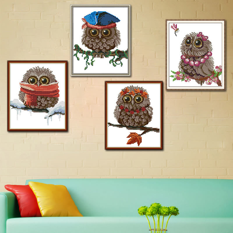Cross Stitch Kit - Owl Series | Nice Gifts For Bird Lovers - image 1