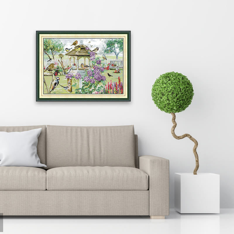 Cross Stitch Kit - Birds Party | Diy Needle Set For Crafters - image 1