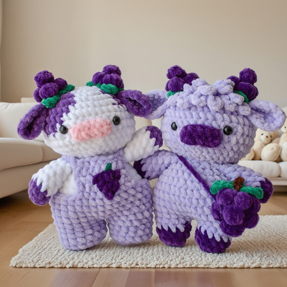 Diy Handmade Highland Cow Series Crochet  Kit - Colourful Animal Dolls | Perfect Handicraft For Friends - Purple - image 3