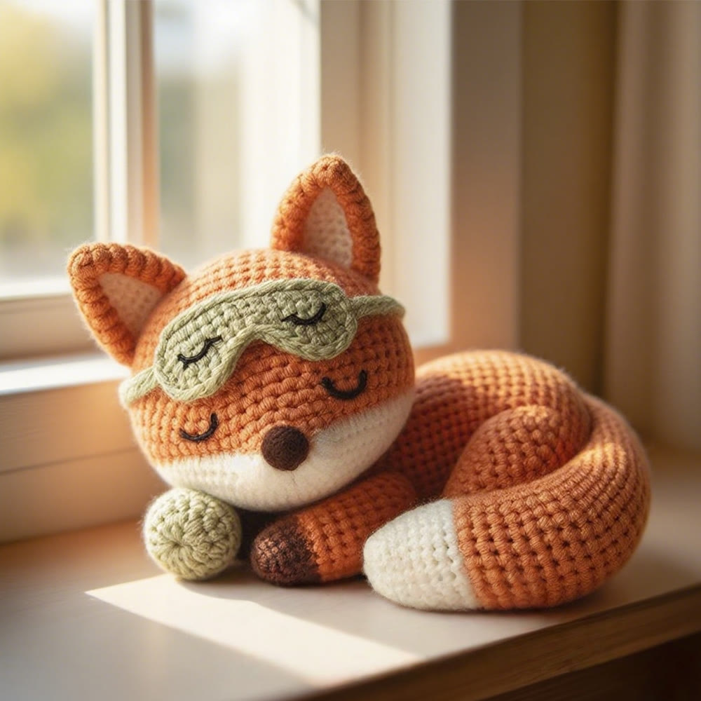 Diy Handmade Sleeping Fox Crochet Kit - Adorable Handmade Craft | Special Needlework For Kids - Sleeping Fox Crochet Kit - image 0