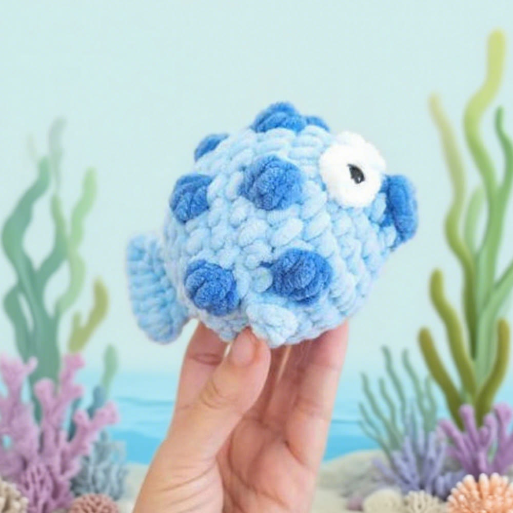 Diy Handmade Pufferfish Crochet Kit - Beautiful Crochet Handicraft | Needle Set For Beginner - image 6