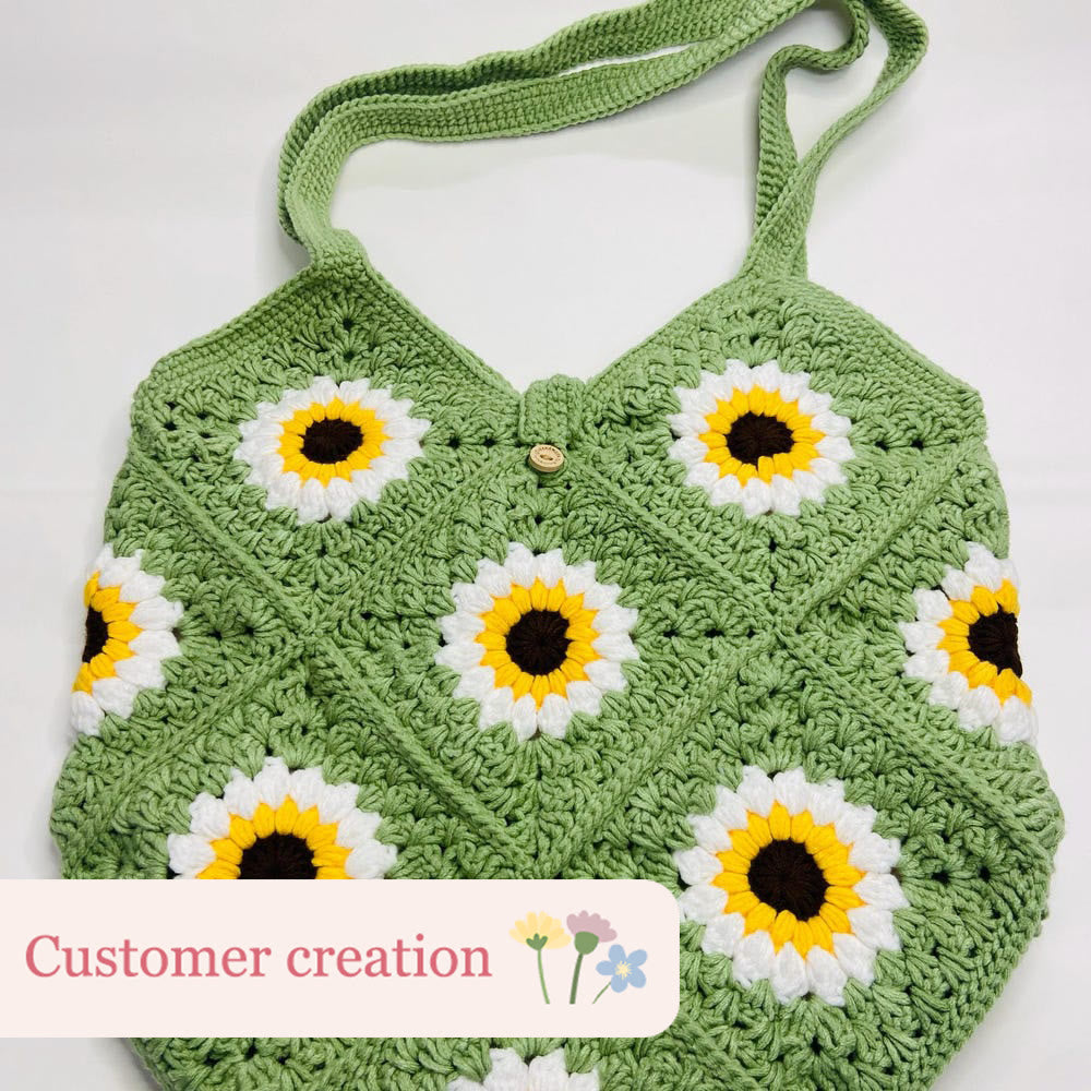 Diy Handmade Sunflower Bag Crochet Kit - Shoulder Bag Handicraft | Gifts For Mom - image 3