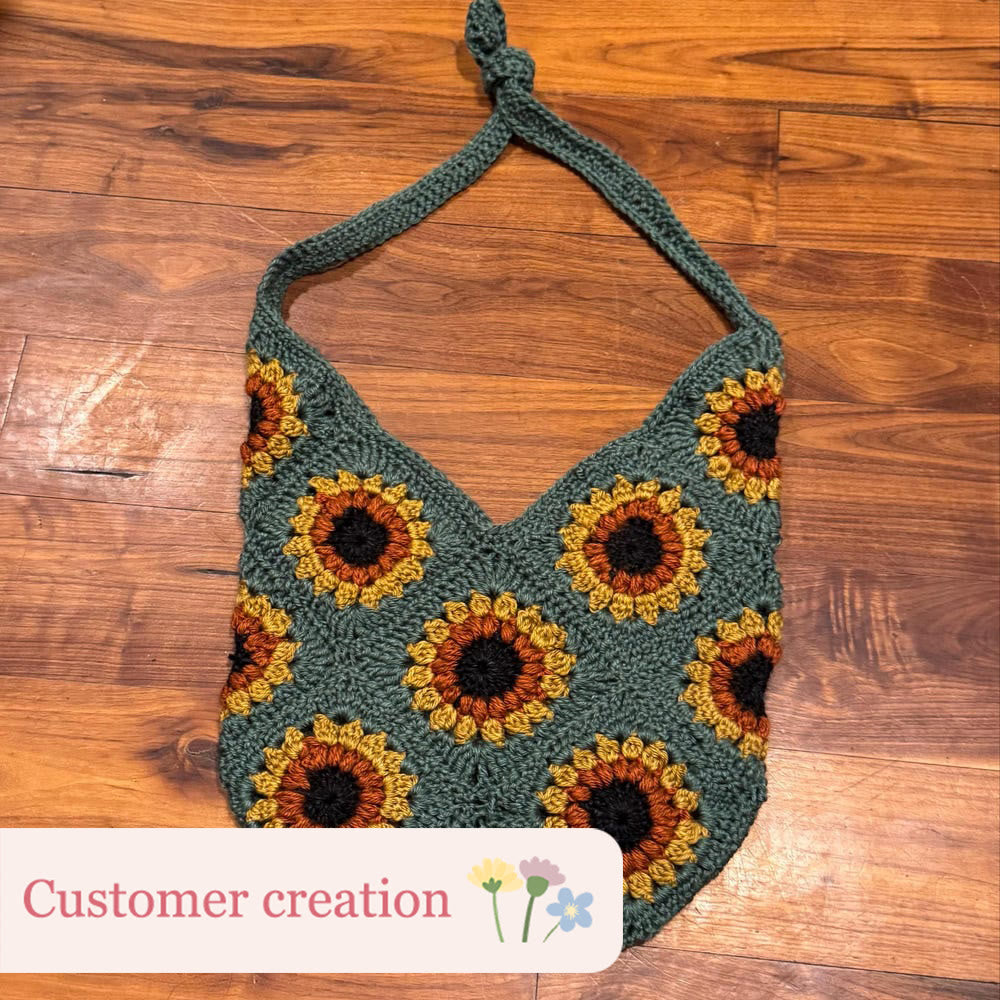 Diy Handmade Sunflower Bag Crochet Kit - Shoulder Bag Handicraft | Gifts For Mom - image 4