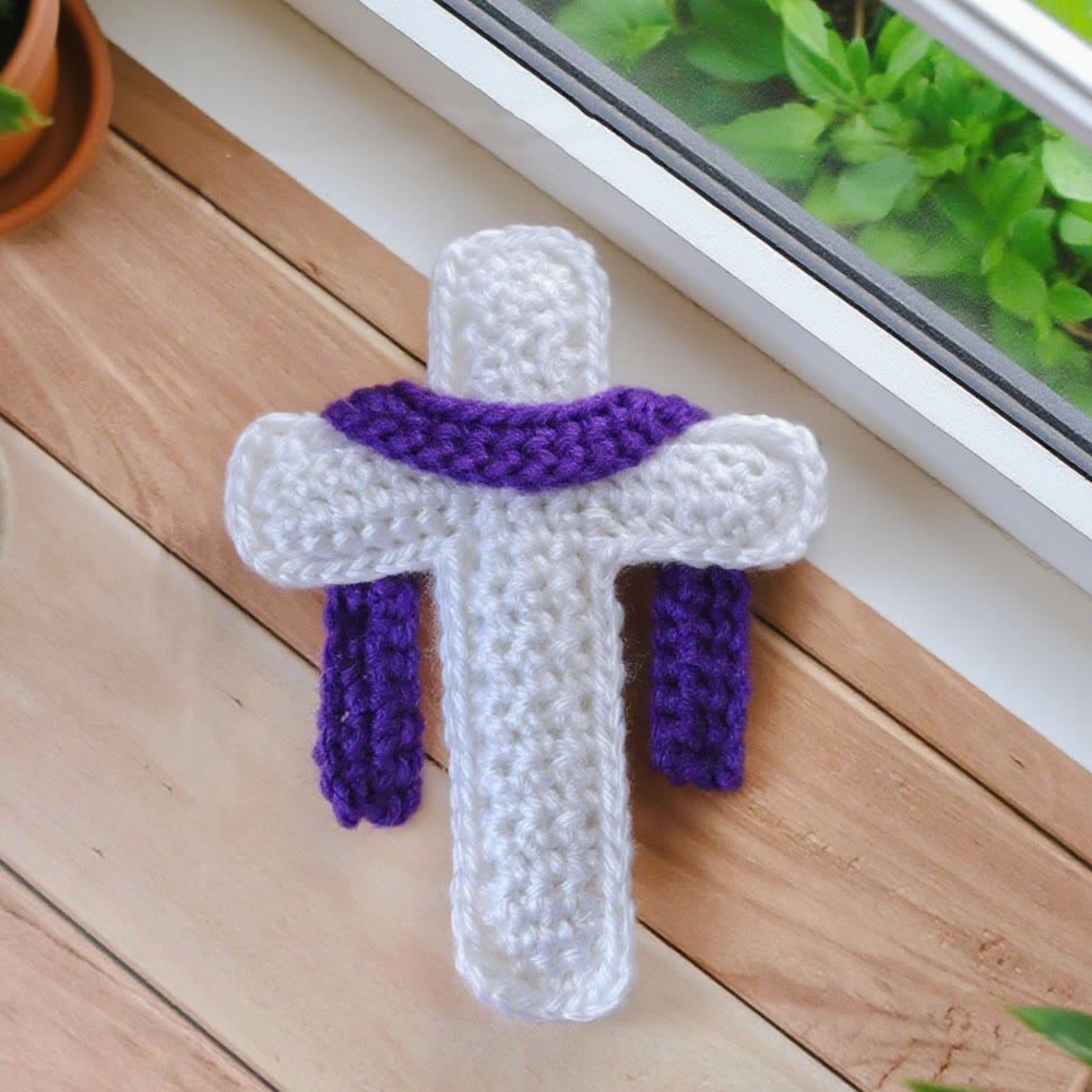 Diy Handmade Cross Crochet  Kit - Easter Needle Work | Christian Handicraft - White - image 4