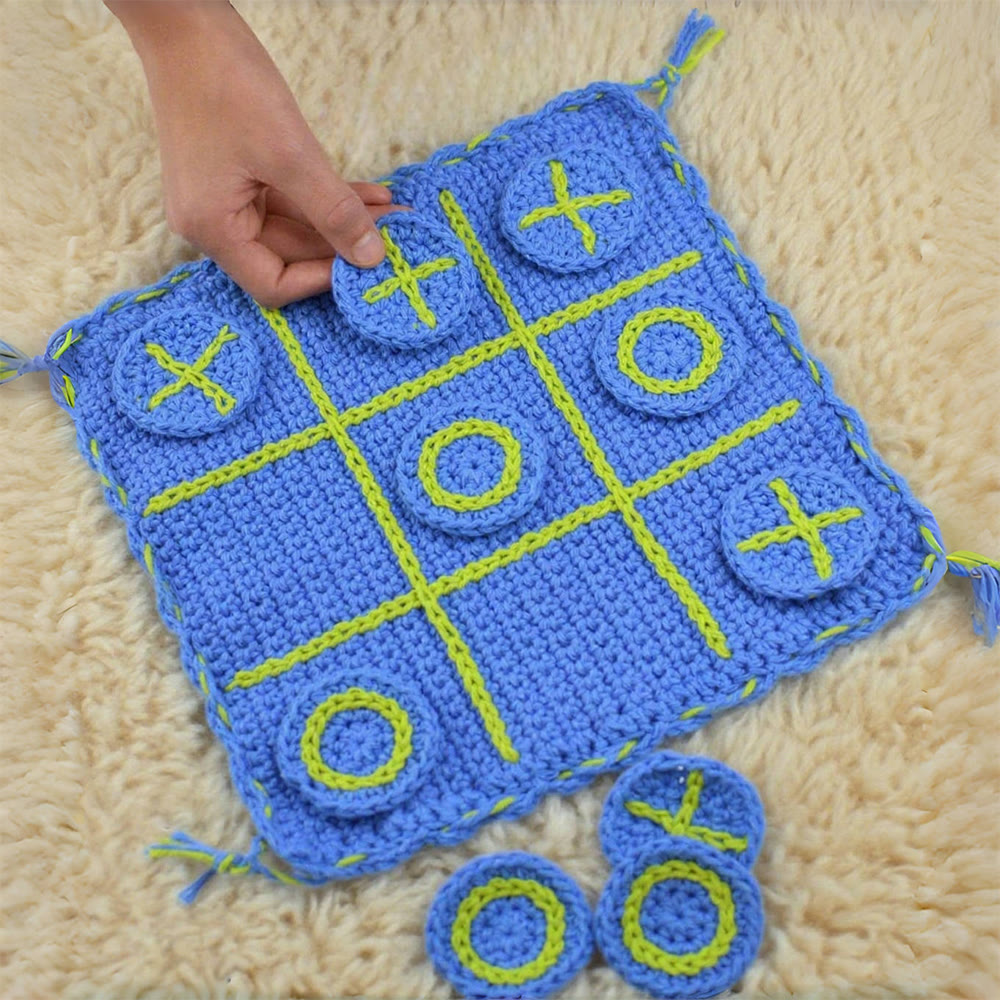 Diy Handmade Tic-tac-toe Game Board Crochet  Kit - Nice Travel Game | Unique Needle Craft - Tic-tac-toe Game Board Crochet  Kit - image 0
