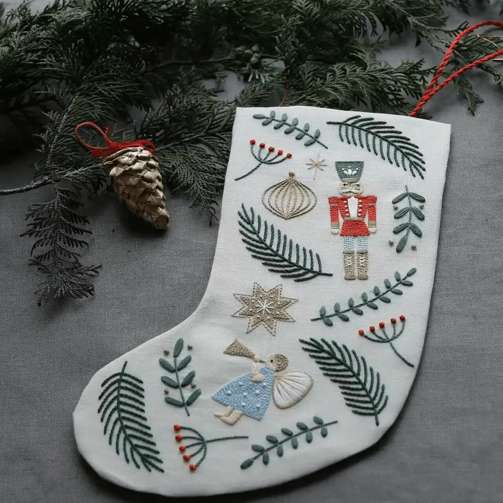 Embroidery Christmas Sock Kit | Christmas Tree Ornament | Diy Unique Christmas Gifts - image 1