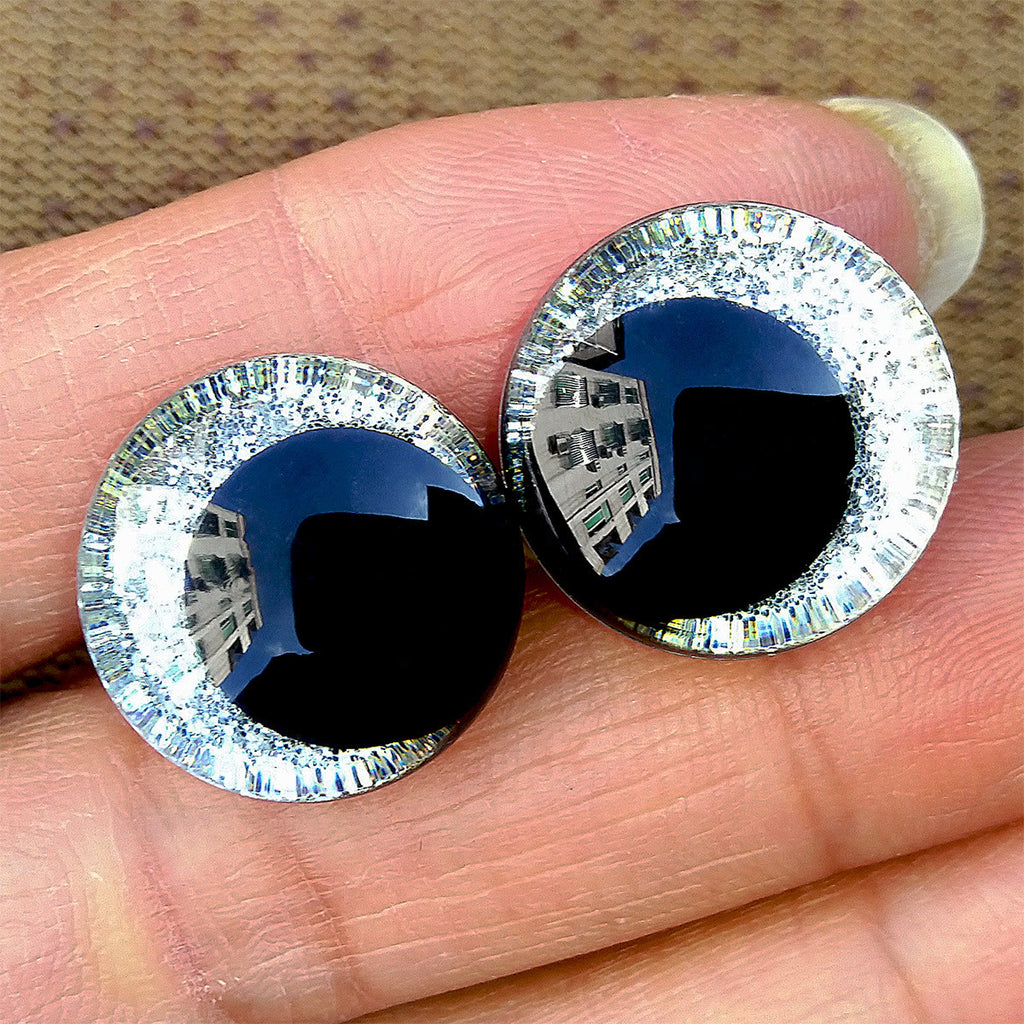 Round Assorted Size Crochet Eyes | Perfect For Crochet Lovers | Suitable For Diy Doll - Silver - 35mm - image 4