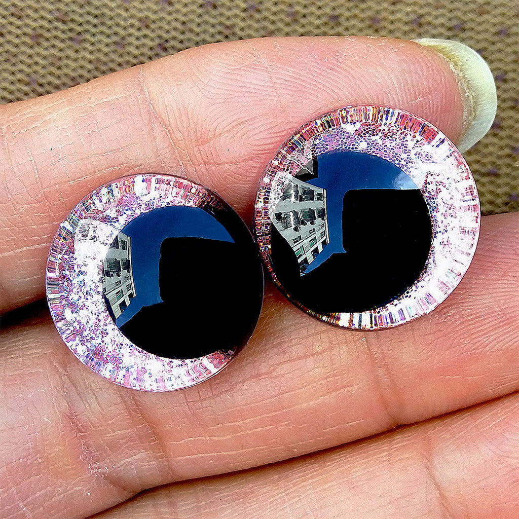 Round Assorted Size Crochet Eyes | Perfect For Crochet Lovers | Suitable For Diy Doll - Pink - 35mm - image 8