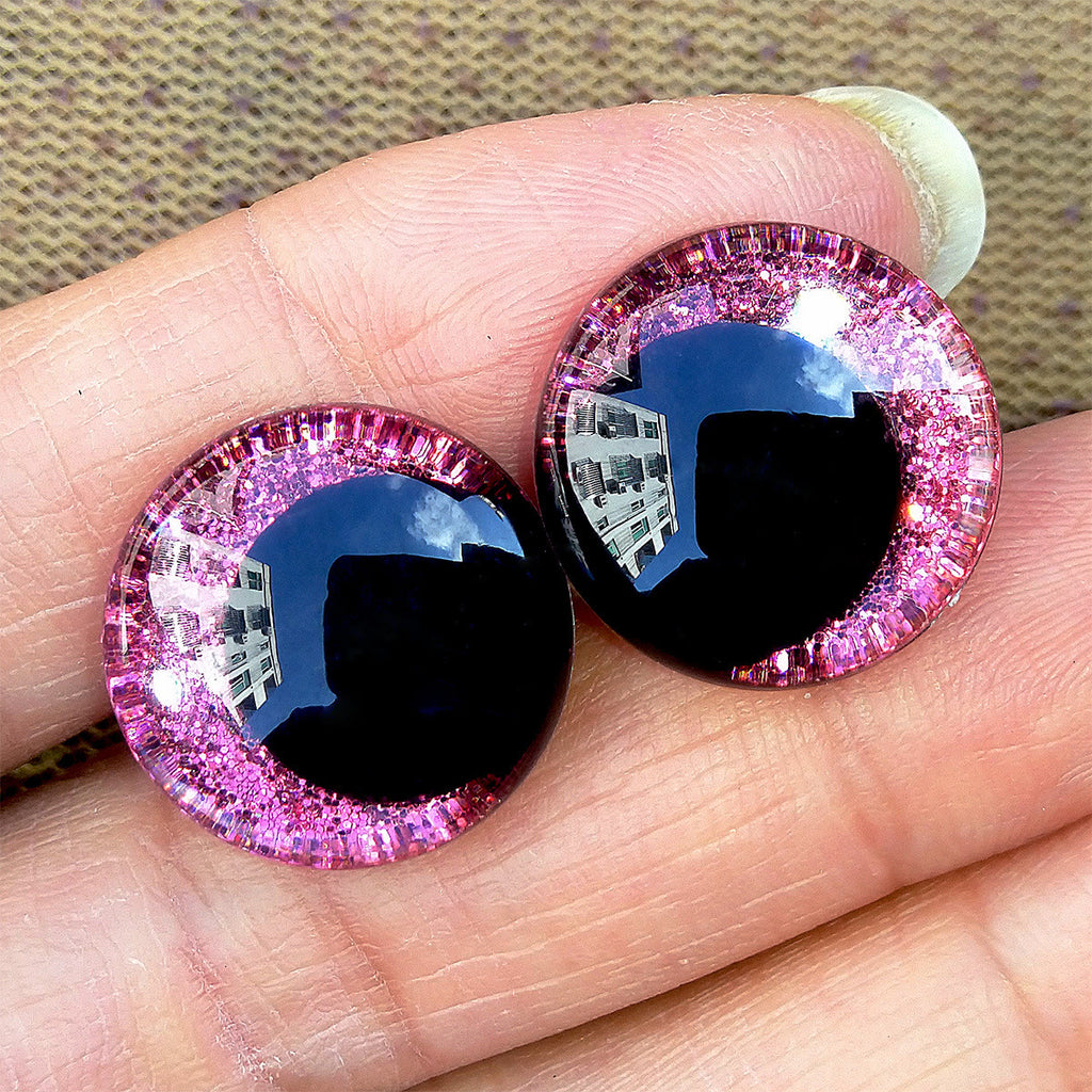 Round Assorted Size Crochet Eyes | Perfect For Crochet Lovers | Suitable For Diy Doll - Rose red - 35mm - image 5