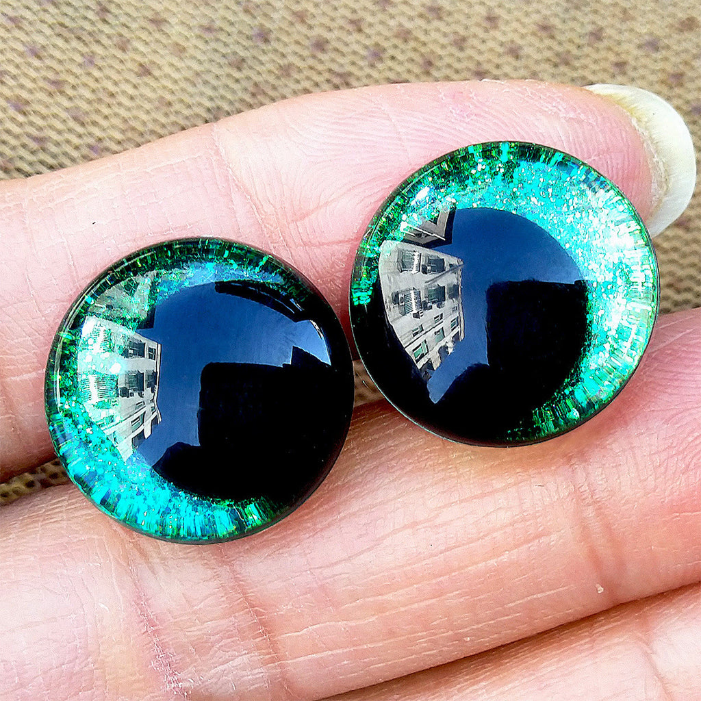 Round Assorted Size Crochet Eyes | Perfect For Crochet Lovers | Suitable For Diy Doll - Green - 35mm - image 10