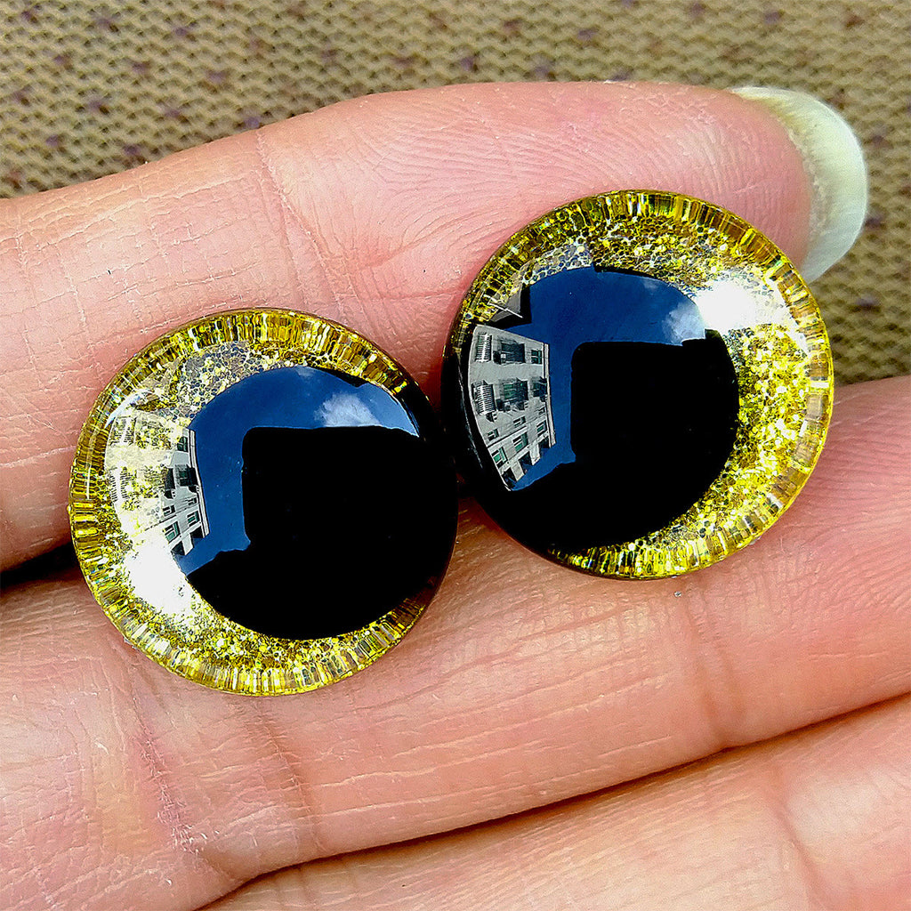 Round Assorted Size Crochet Eyes | Perfect For Crochet Lovers | Suitable For Diy Doll -  Golden - 35mm - image 9