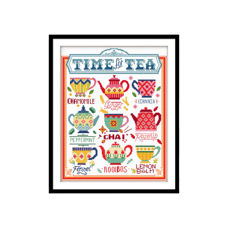 Cross Stitch Kit - Time For Afternoon Tea | Nice Living Room Decoration - Time For Afternoon Tea - image 0