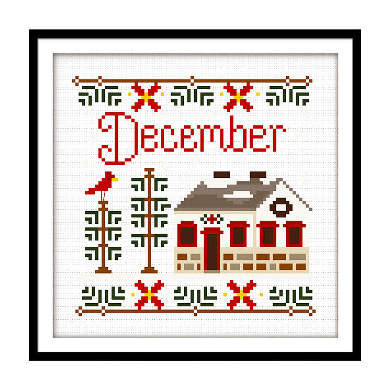 Cross Stitch Kit - Months Of The Year | Wall Ornament Gifts | Entryway Decoration - December - image 16