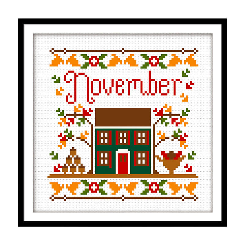 Cross Stitch Kit - Months Of The Year | Wall Ornament Gifts | Entryway Decoration - November - image 15