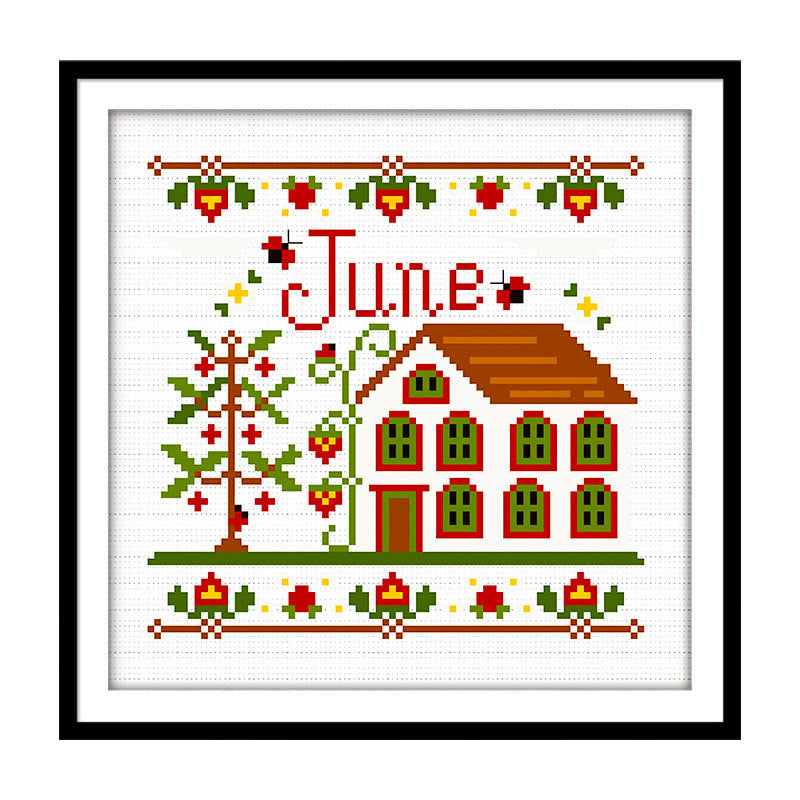 Cross Stitch Kit - Months Of The Year | Wall Ornament Gifts | Entryway Decoration - June - image 10