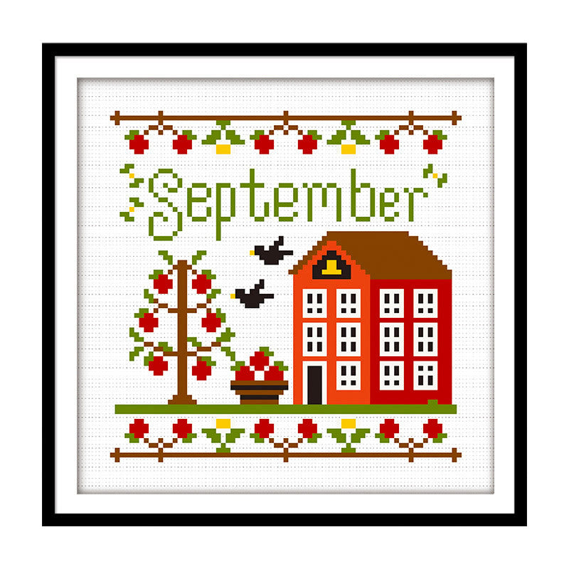 Cross Stitch Kit - Months Of The Year | Wall Ornament Gifts | Entryway Decoration - September - image 13