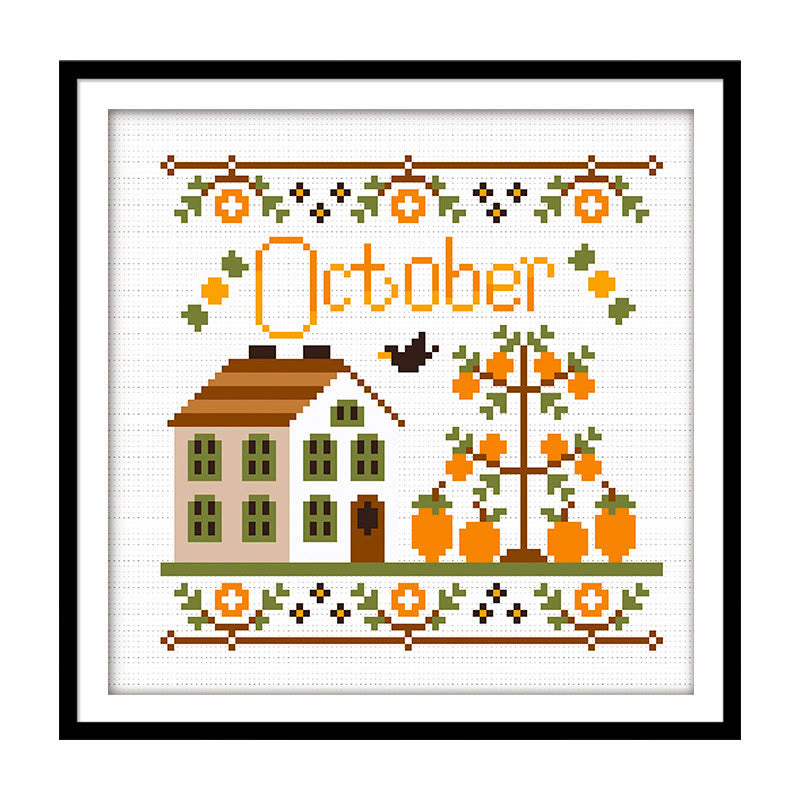 Cross Stitch Kit - Months Of The Year | Wall Ornament Gifts | Entryway Decoration - October - image 14