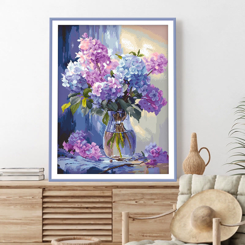 Cross Stitch Kit - Purple Hydrangea | Charming Floral Crafts | Nice Gifts For Friends - image 3