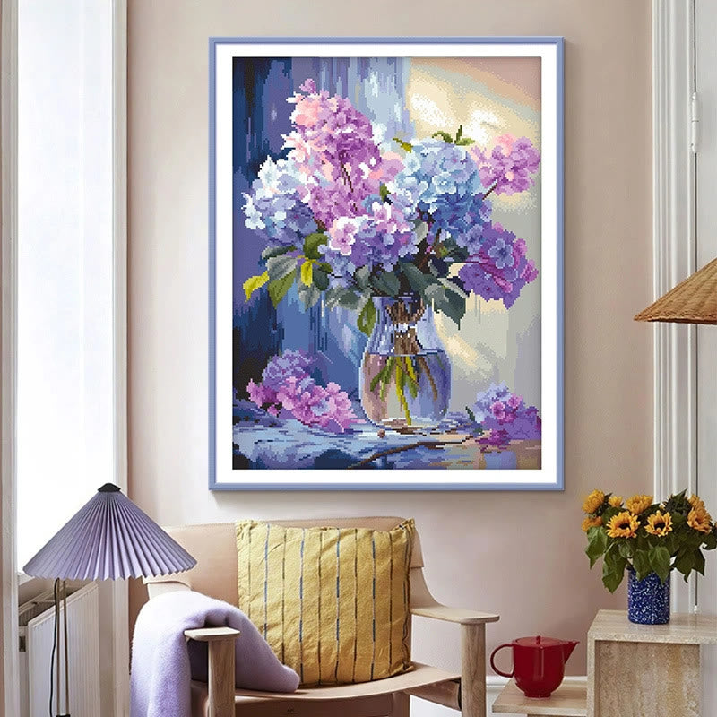 Cross Stitch Kit - Purple Hydrangea | Charming Floral Crafts | Nice Gifts For Friends - image 4