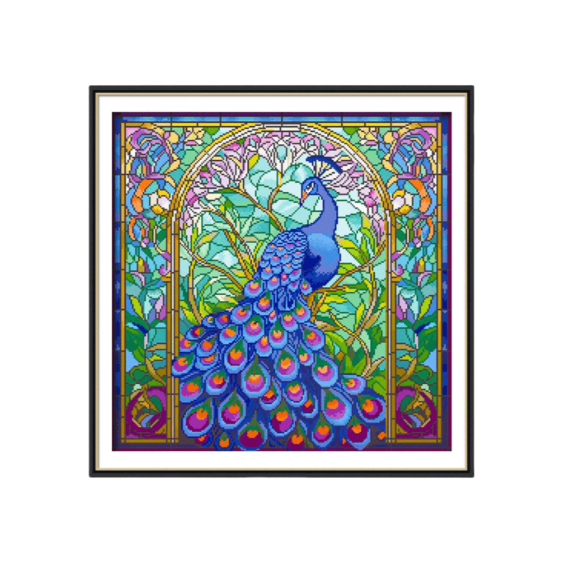 Cross Stitch Kit - Colorful Peacock | Handmade Animal Craft  - Colorful Peacock - image 0