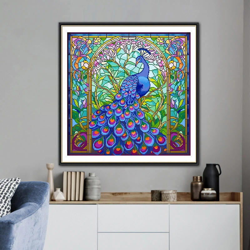 Cross Stitch Kit - Colorful Peacock | Handmade Animal Craft  - image 3