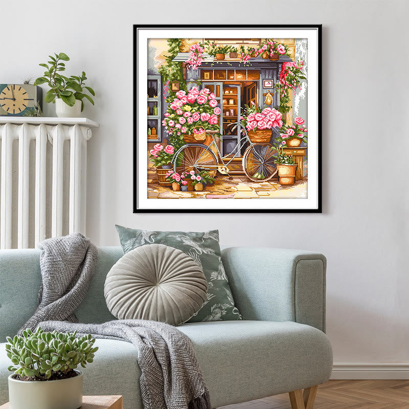 Cross Stitch Kit - Romantic Flower House | Easy Needle Artwork | Housewarming Craft - image 4