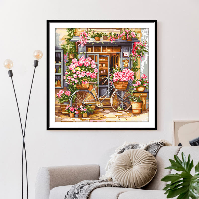 Cross Stitch Kit - Romantic Flower House | Easy Needle Artwork | Housewarming Craft - image 3
