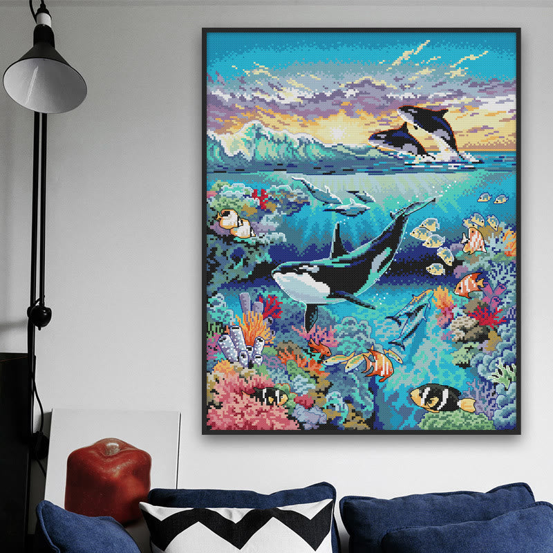 Cross Stitch Kit - Ocean World | Nice Living Room Wall Decor | Unique Artwork - image 1