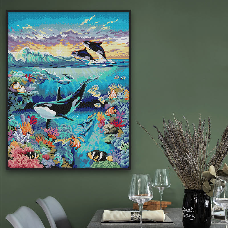 Cross Stitch Kit - Ocean World | Nice Living Room Wall Decor | Unique Artwork - image 2