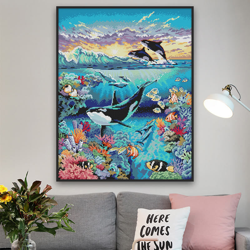 Cross Stitch Kit - Ocean World | Nice Living Room Wall Decor | Unique Artwork - image 3