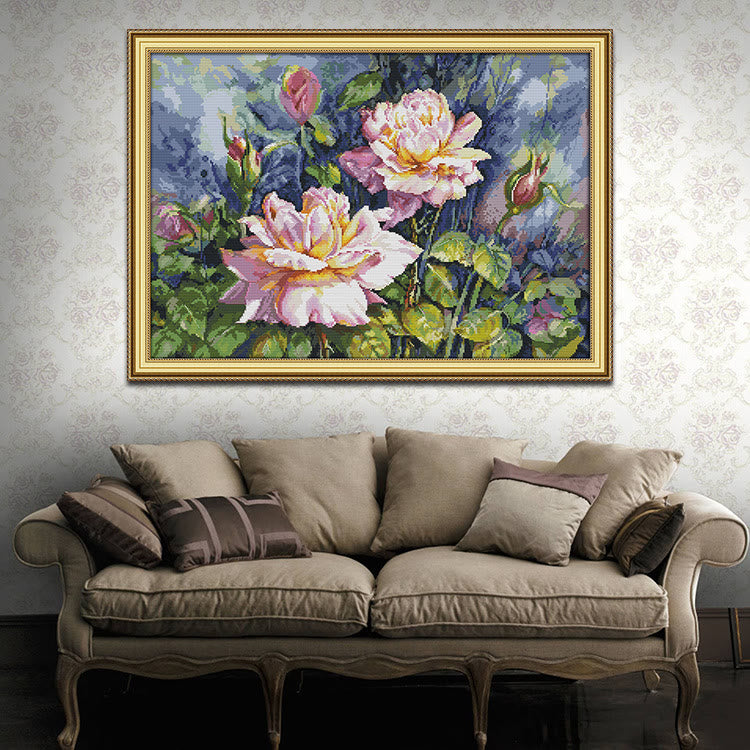 Cross Stitch Kit - Vintage Pink Roses | Flower Needlecraft | Perfect For Room Ornament - image 3