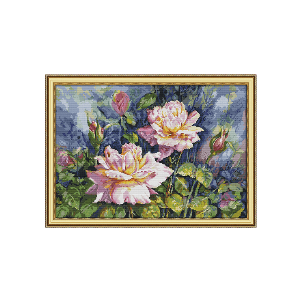 Cross Stitch Kit - Vintage Pink Roses | Flower Needlecraft | Perfect For Room Ornament - Vintage Pink Roses - image 0