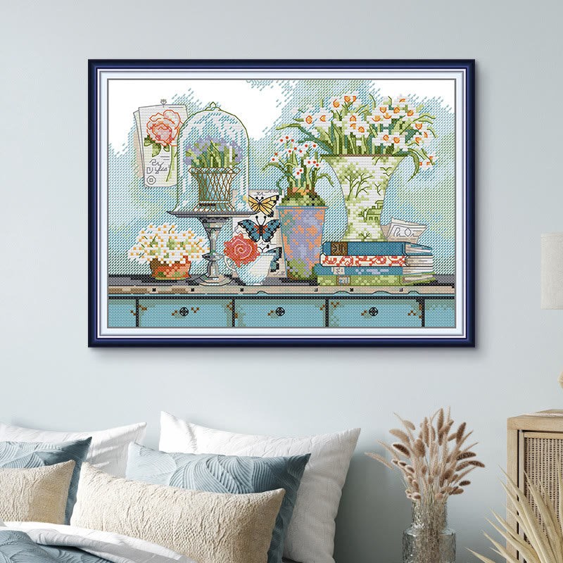 Cross Stitch Kit - Exquisite Collections | Diy Floral Needlecraft  - image 1