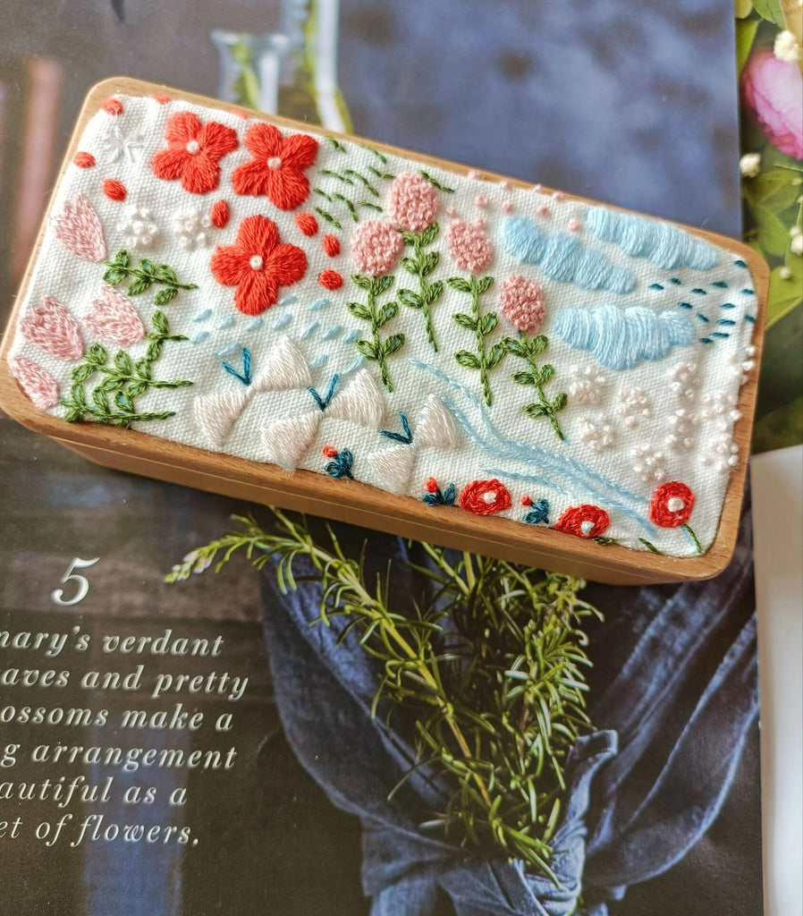 Embroidery Jewelry Box Kit | Delicate Flower Craft | Unique Birthday Gifts - image 2