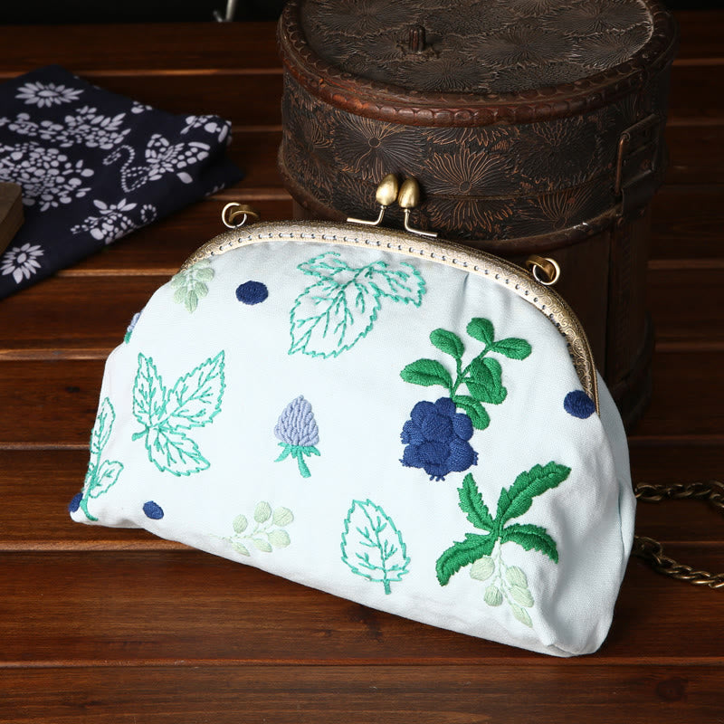 Handmade Lock Coin Purse Kit  | Fruit Series Bag | Nice Gifts For Mom - Blueberry-light blue - image 4