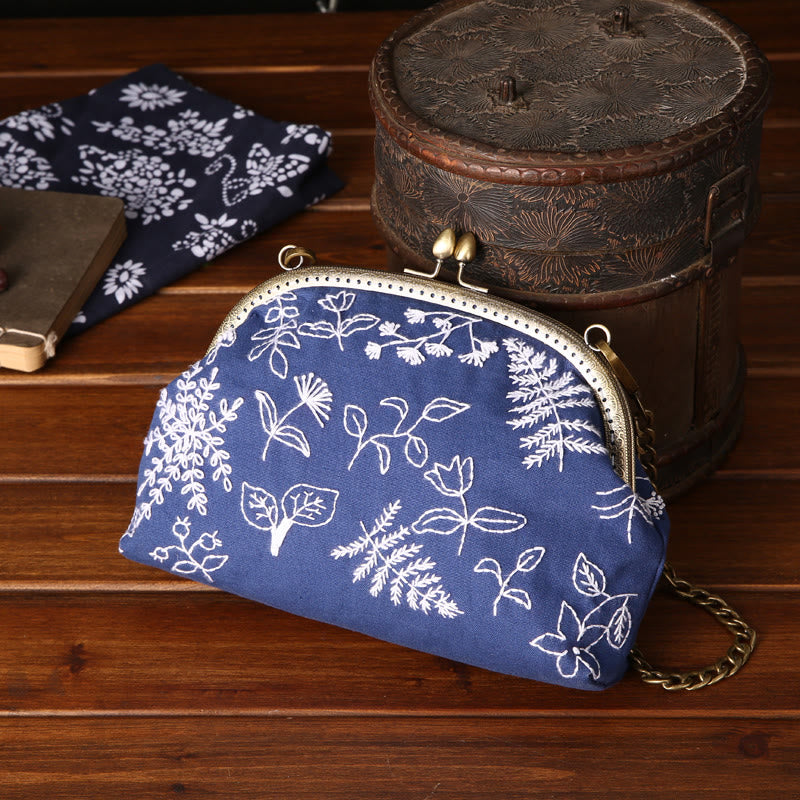 Handmade Lock Coin Purse Kit  | Fruit Series Bag | Nice Gifts For Mom - Indigo   - image 1