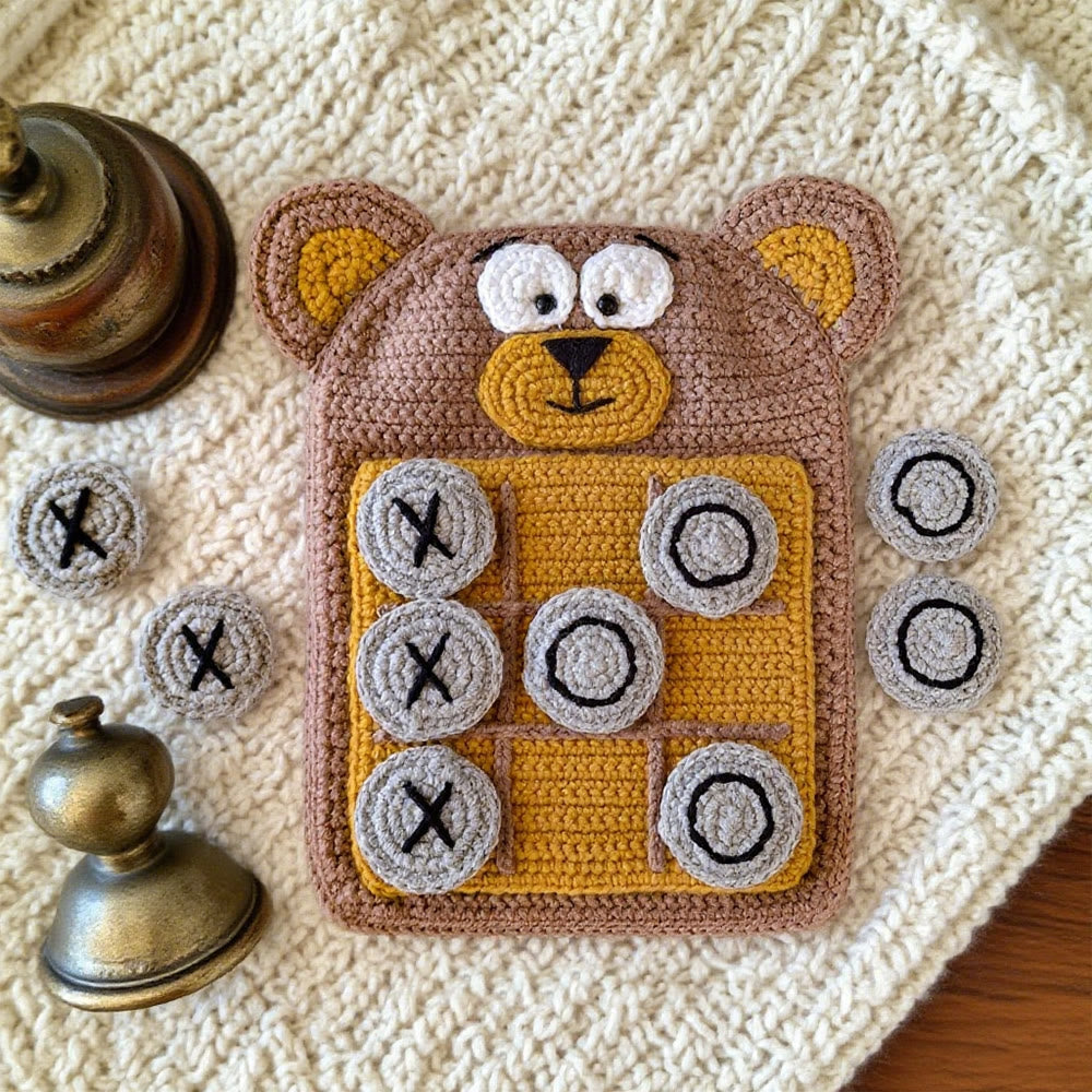 Diy Handmade Tic-tac-toe Game Board Crochet  Kit - Creative Mouse Craft | Unique Travel Game For Kids - Tic-tac-toe Game Board Crochet  Kit - image 0