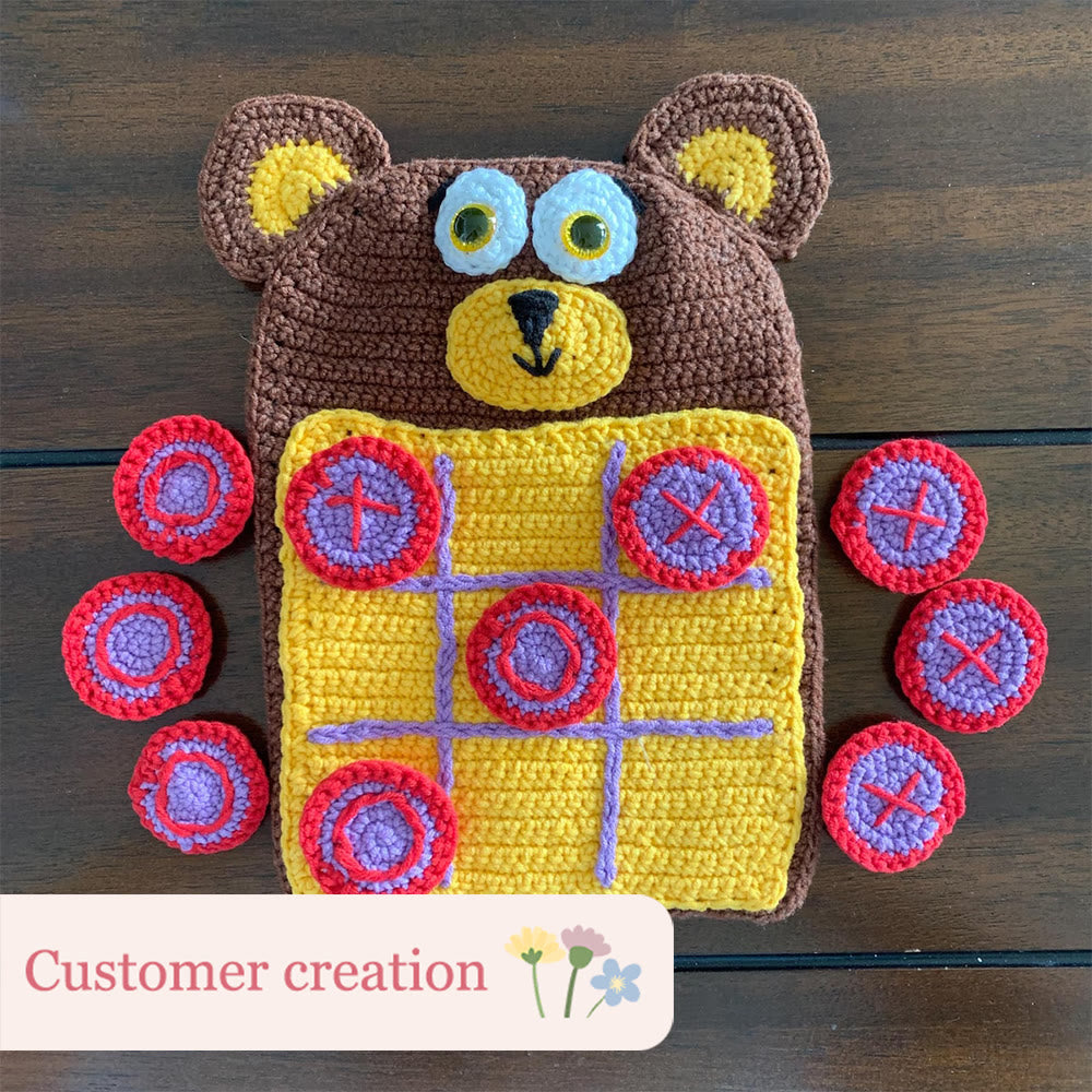 Diy Handmade Tic-tac-toe Game Board Crochet  Kit - Creative Mouse Craft | Unique Travel Game For Kids - image 4