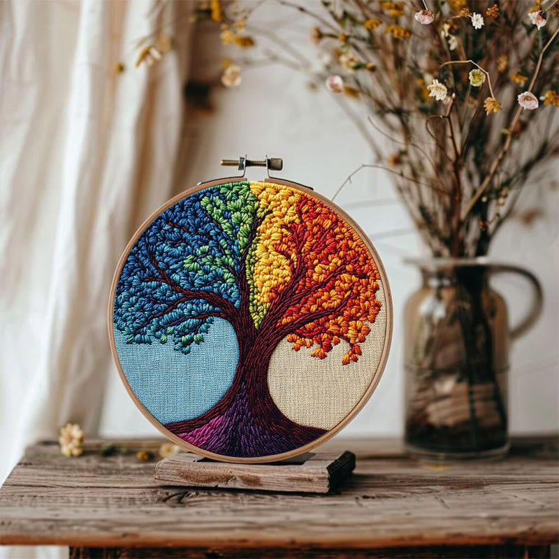  Rainbow Tree Punch Needle  Kit - Easy Child Handicraft | Nice Hanging Decor - image 3