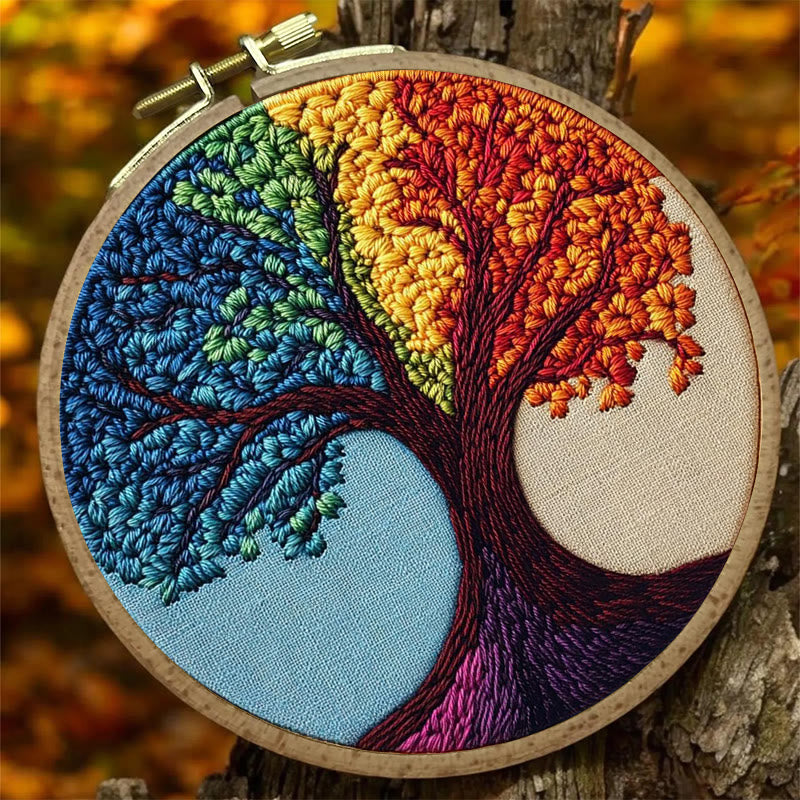  Rainbow Tree Punch Needle  Kit - Easy Child Handicraft | Nice Hanging Decor - image 6