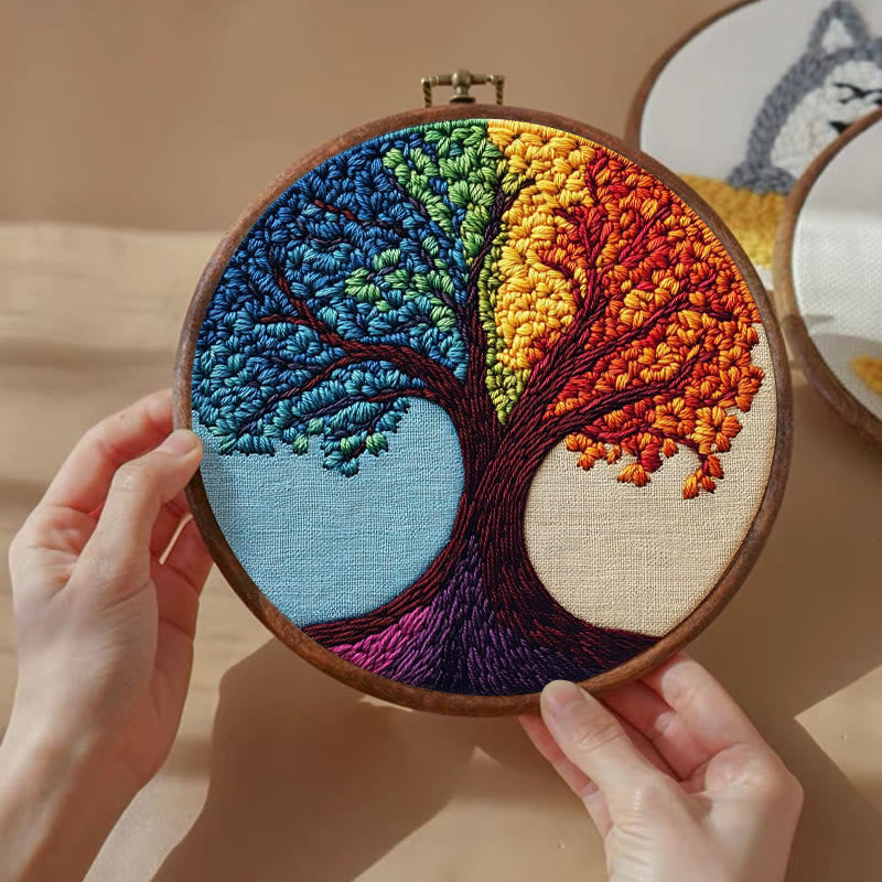  Rainbow Tree Punch Needle  Kit - Easy Child Handicraft | Nice Hanging Decor - image 4