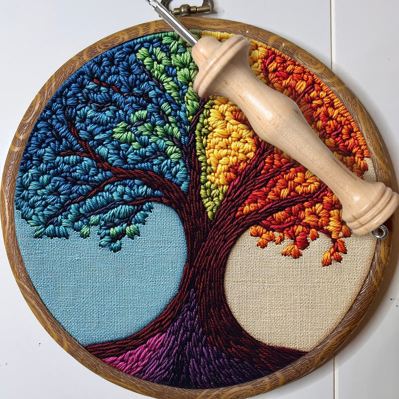  Rainbow Tree Punch Needle  Kit - Easy Child Handicraft | Nice Hanging Decor - image 5