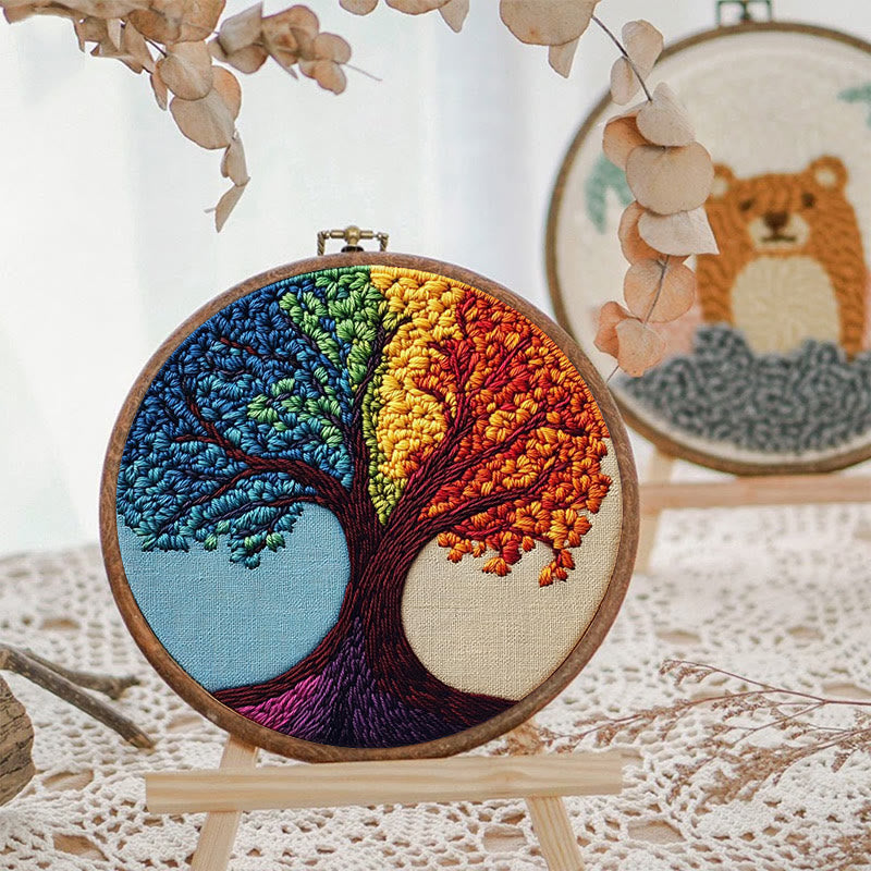  Rainbow Tree Punch Needle  Kit - Easy Child Handicraft | Nice Hanging Decor - image 2